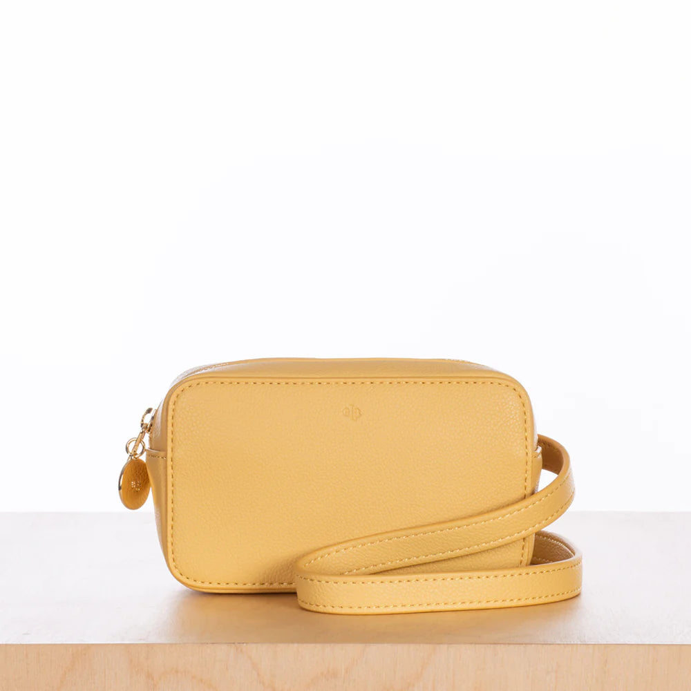 Micro Belt Bag - Yellow Pebble with gold hardware