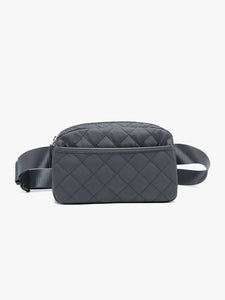 Caroline Quilted Belt Bag Grey