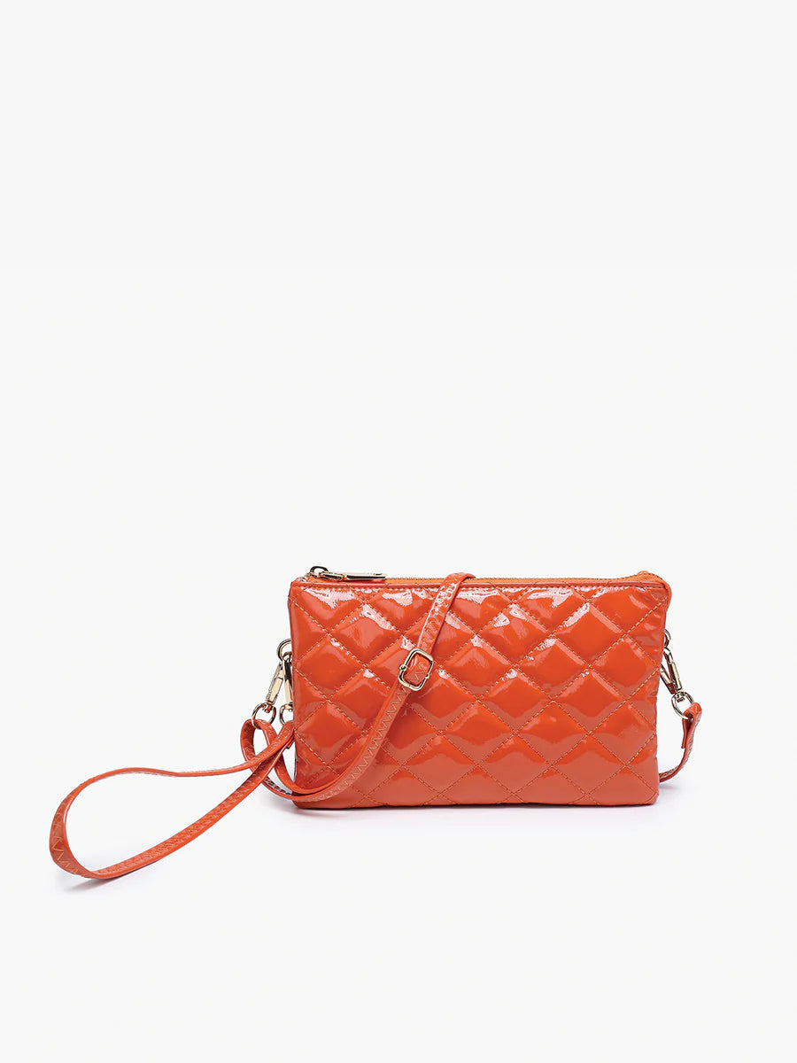 Riley High Gloss Crossbody/Wristlet Flame