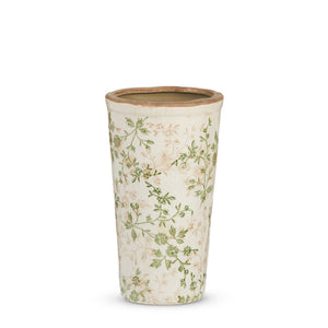 Taupe Floral Vase 10”