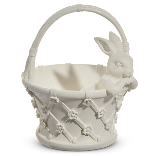 White Bunny Basket 11”