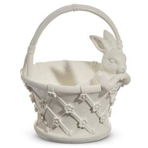 White Bunny Basket 11”